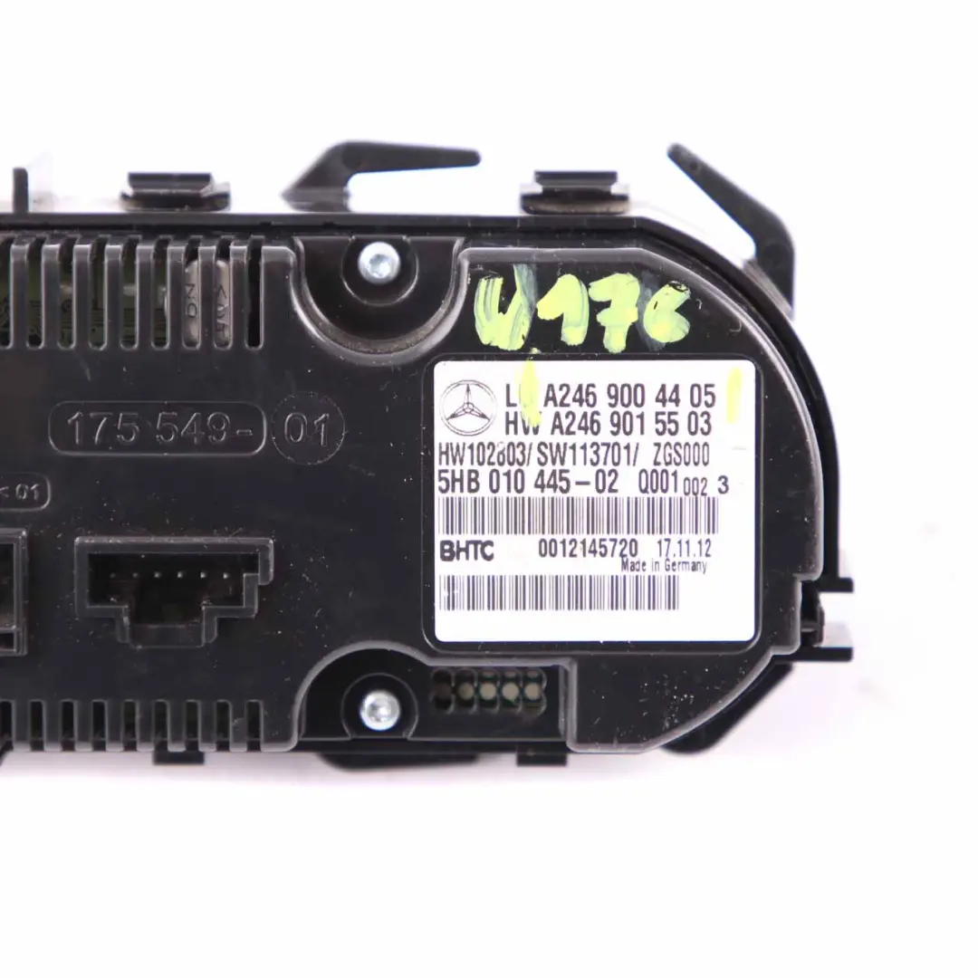 Heater Climate Control Unit Switch Panel to Mercedes W176 W246 with Part number A2469004405 Mercedes W176 W246 Heater Climate Control Unit Switch Panel - SKU A2469004405 - Part number A2469004405