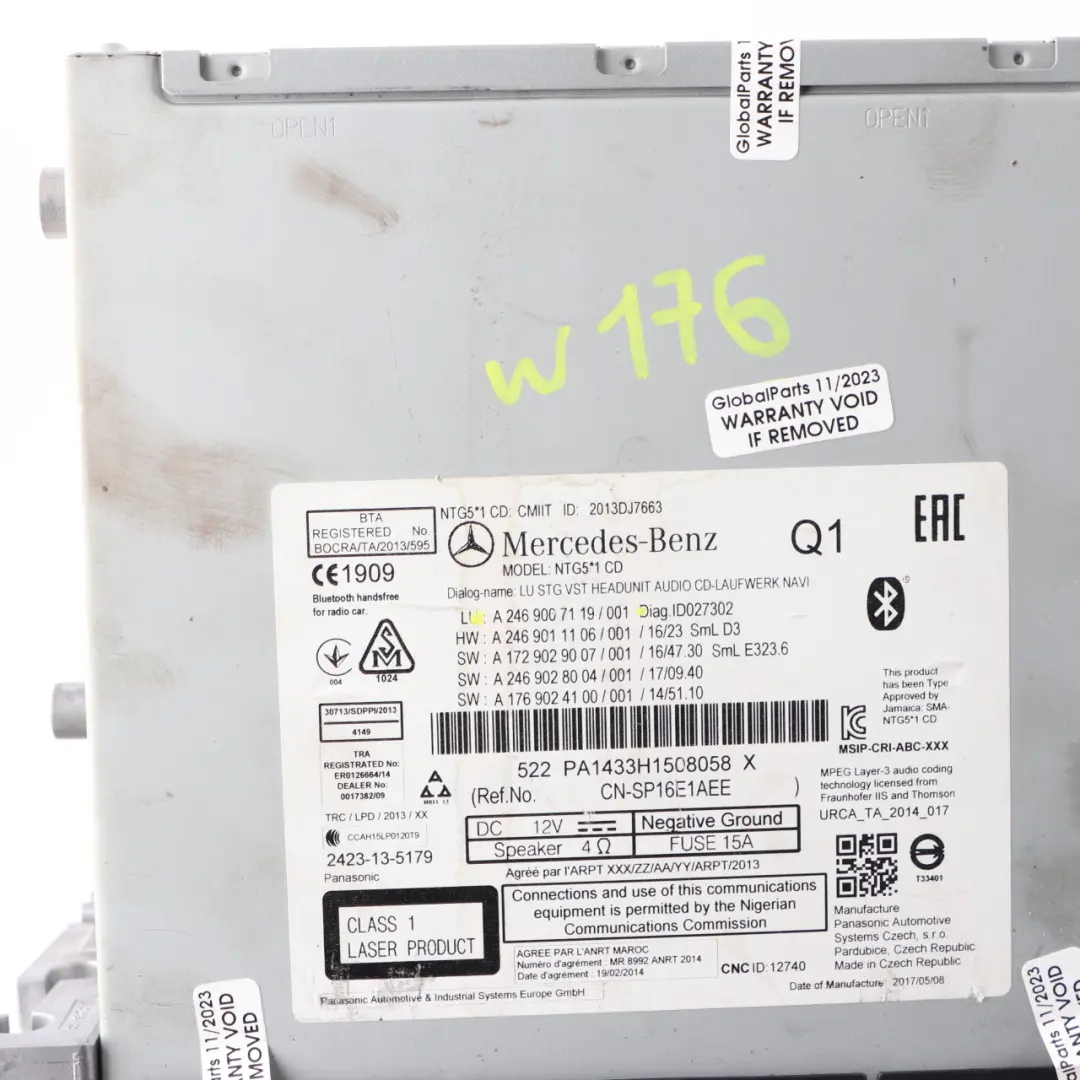 Radio CD Player Mercedes W176 W246 Audio Navigation Stereo Head Unit to with Part number A2469007119 Radio CD Player Mercedes W176 W246 Audio Navigation Stereo Head Unit - SKU A2469007119 - Part number A2469007119