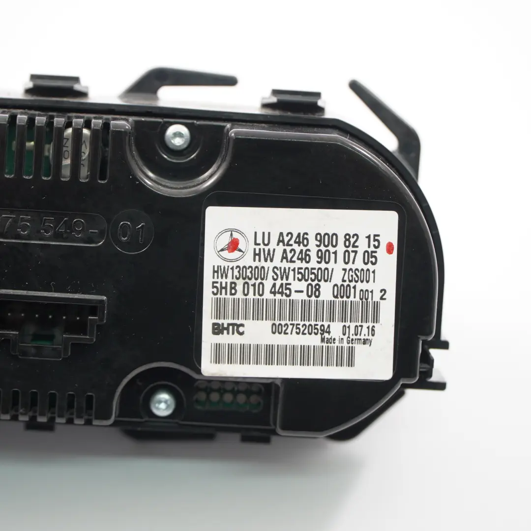 Mercedes W246 Panel Climático Interruptor del Calentador Aire Acondicionado A/C - SKU A2469008215 - Número de pieza A2469008215