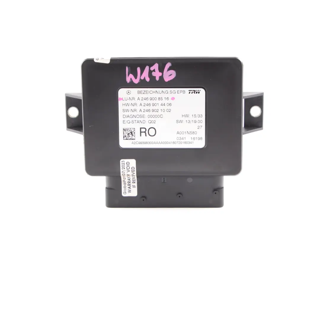 Módulo de freno de estacionamiento Mercedes W176 W246 eléctrico ECU para con número de pieza A2469008516 Módulo de freno de estacionamiento Mercedes W176 W246 eléctrico ECU - SKU A2469008516 - Número de pieza A2469008516