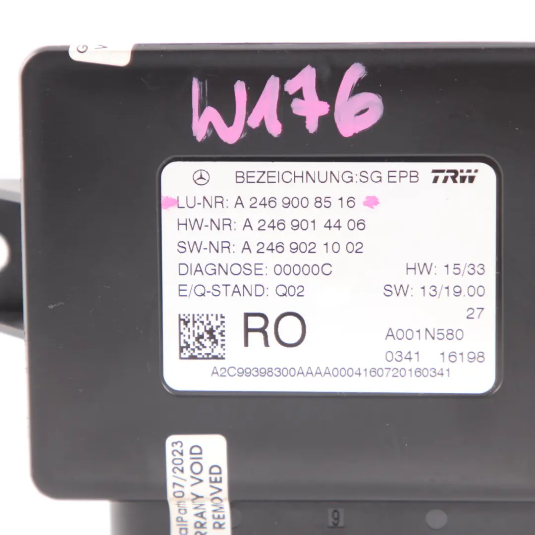 Parking Brake Module Mercedes W176 W246 Electric Control Unit ECU to with Part number A2469008516 Parking Brake Module Mercedes W176 W246 Electric Control Unit ECU - SKU A2469008516 - Part number A2469008516