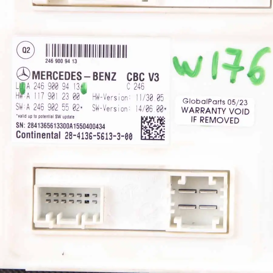 Steuergerät Karosserie Modul ECU für Mercedes W176 W246 mit Teilenummer A2469009413 Mercedes W176 W246 Steuergerät Karosserie Modul ECU - SKU A2469009413 - Teilenummer A2469009413