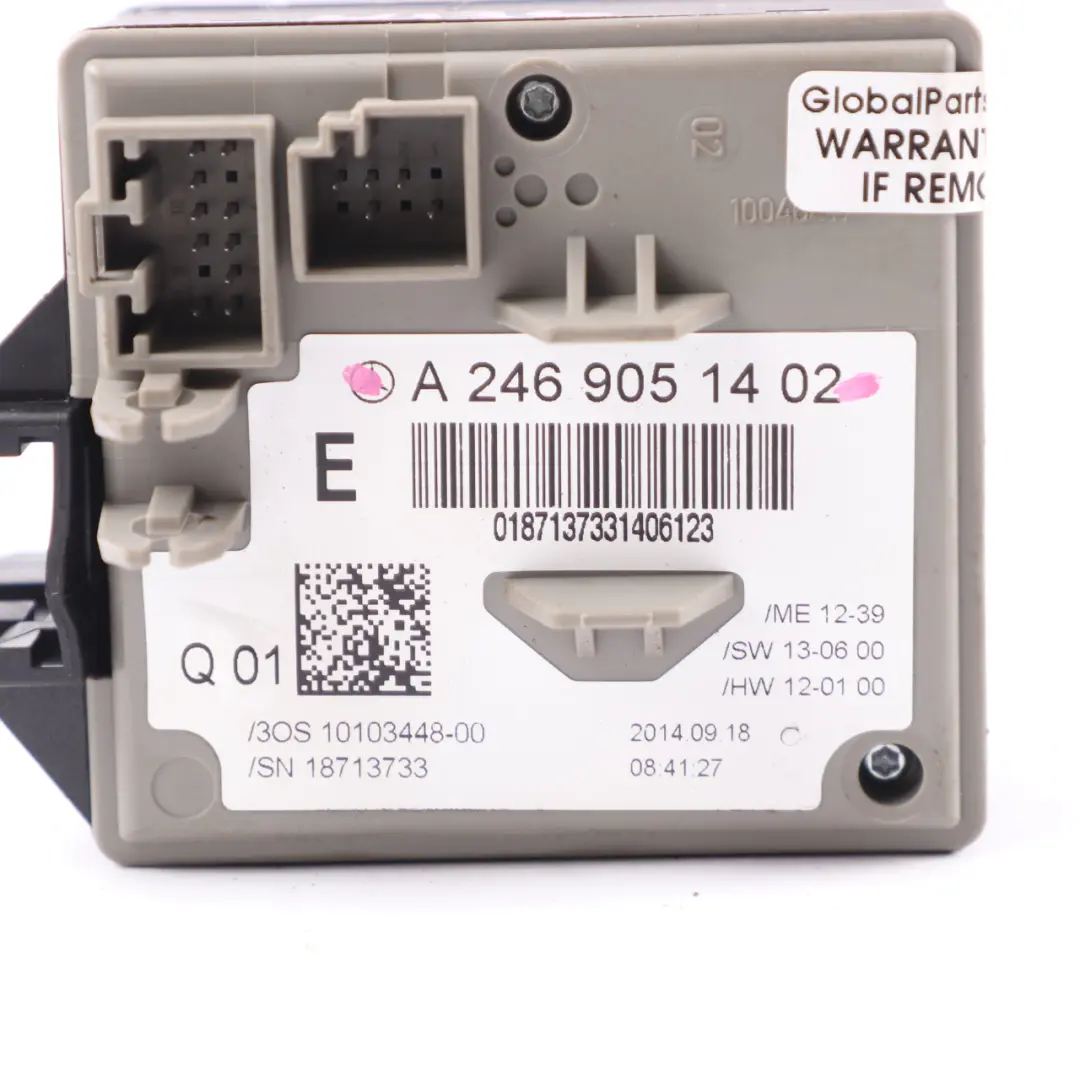 Ignition Switch Mercedes W176 W246 Key Reader Lock Control Unit to with Part number A2469055103 Ignition Switch Mercedes W176 W246 Key Reader Lock Control Unit - SKU A2469051402 - Part number A2469055103