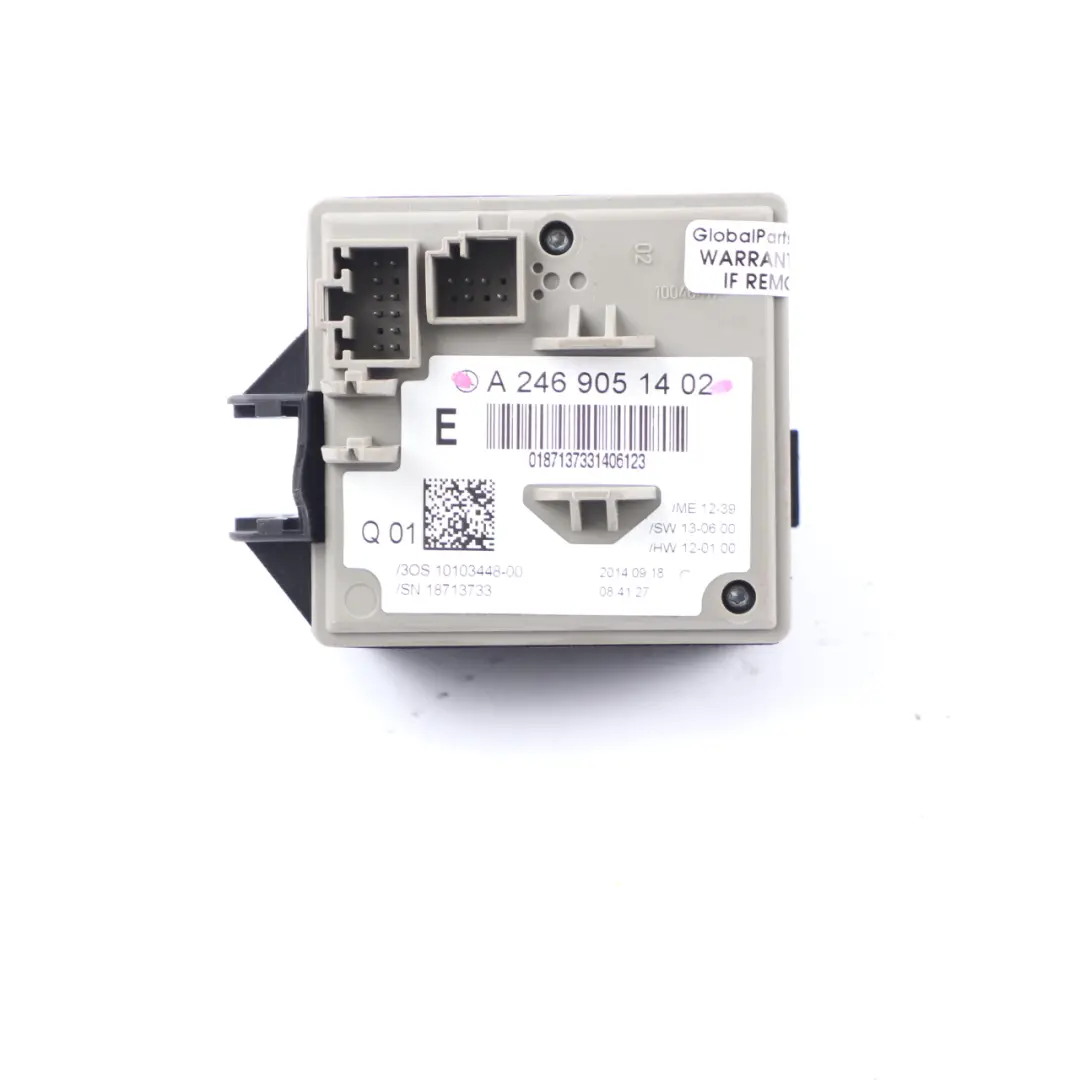 Ignition Switch Mercedes W176 W246 Key Reader Lock Control Unit to with Part number A2469055103 Ignition Switch Mercedes W176 W246 Key Reader Lock Control Unit - SKU A2469051402 - Part number A2469055103