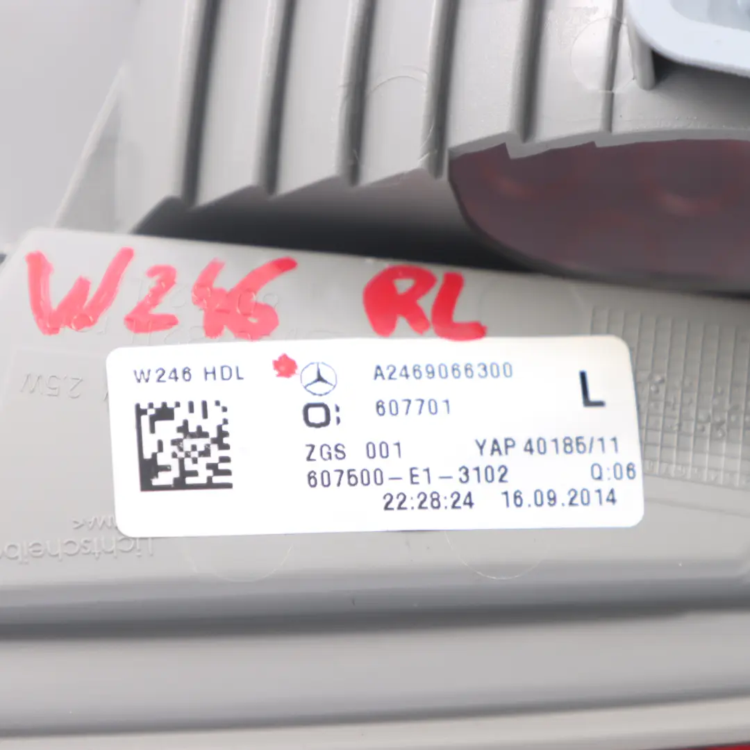 Mercedes W246 Rear Light Trunk Tailgate Left N/S Inner Tail Lamp - SKU A2469066300 - Part number A2469066300