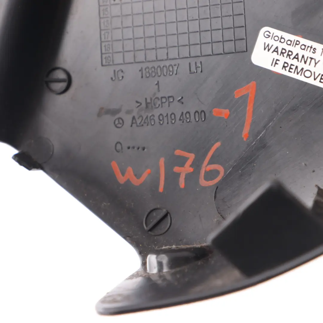 Front Seat Cover Panel Trim Inside Left N/S Black to Mercedes W246 with Part number A2469194900 Mercedes W246 Front Seat Cover Panel Trim Inside Left N/S Black - SKU A2469194900-1 - Part number A2469194900