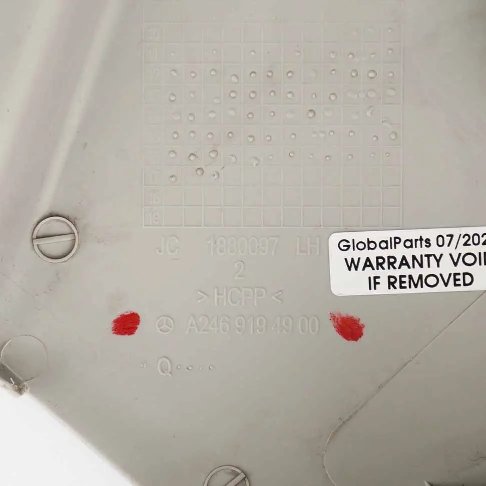 Panelu Fotela Przód Lewy Wewnątrz do Mercedes W246 o numerze A2469194900 Mercedes W246 Panelu Fotela Przód Lewy Wewnątrz - SKU A2469194900 - Numer Części A2469194900