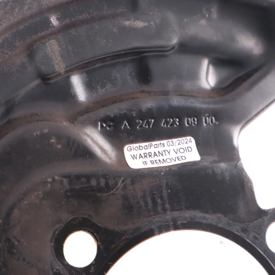 Brake Disc Plate Mercedes W177 W247 Rear Left N/S Protection Shield to with Part number A2474230900 Brake Disc Plate Mercedes W177 W247 Rear Left N/S Protection Shield - SKU A2474230900 - Part number A2474230900