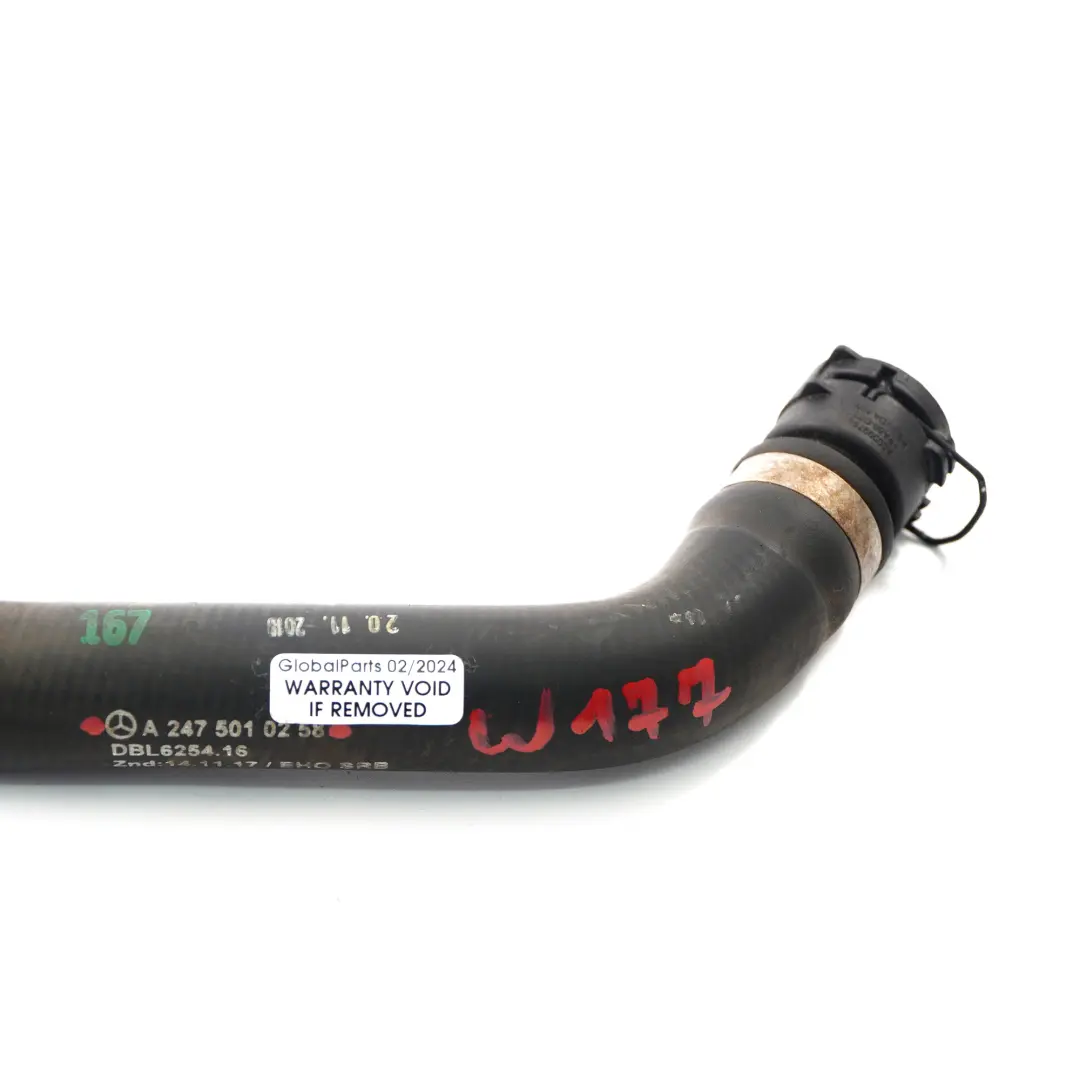 Water Hose Mercedes C118 W177 W247 Engine Coolant Pipe Line to with Part number A2475010258 Water Hose Mercedes C118 W177 W247 Engine Coolant Pipe Line - SKU A2475010258 - Part number A2475010258