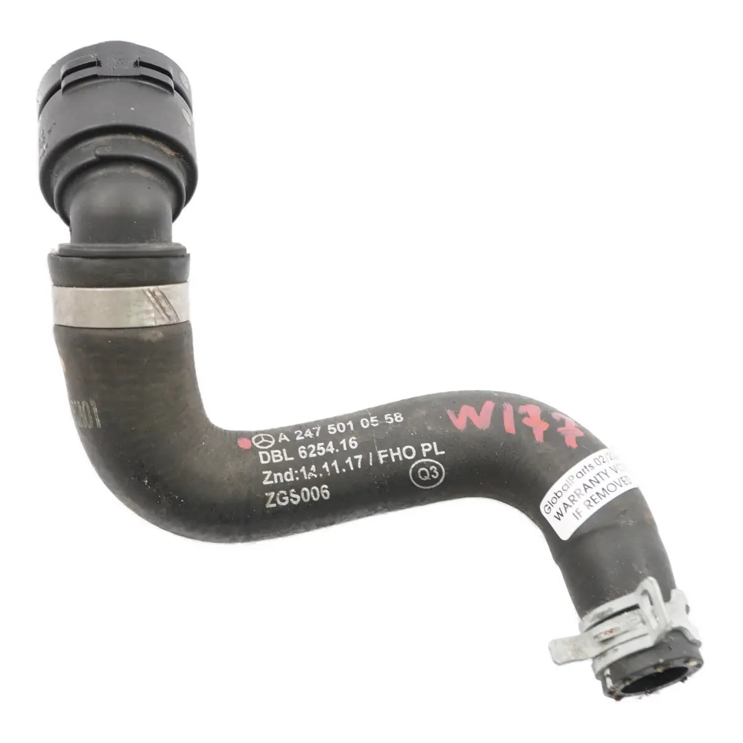 Mercedes W177 Refrigerante Manguera Tubo Radiador Superior Izquierda - SKU A2475010558 - Número de pieza A2475010558