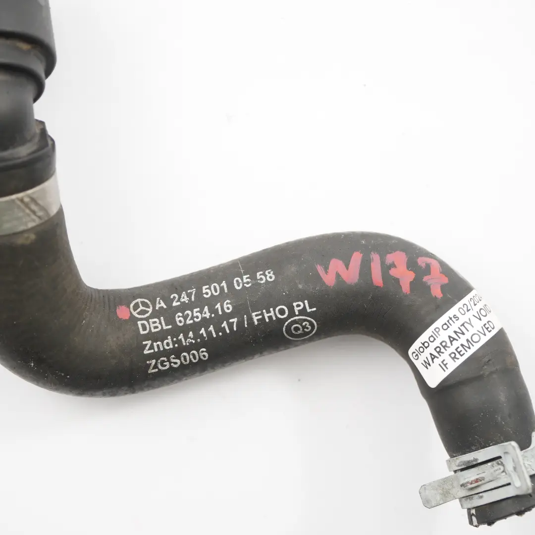 Refrigerante Manguera Tubo Radiador Superior Izquierda para Mercedes W177 con número de pieza A2475010558 Mercedes W177 Refrigerante Manguera Tubo Radiador Superior Izquierda - SKU A2475010558 - Número de pieza A2475010558