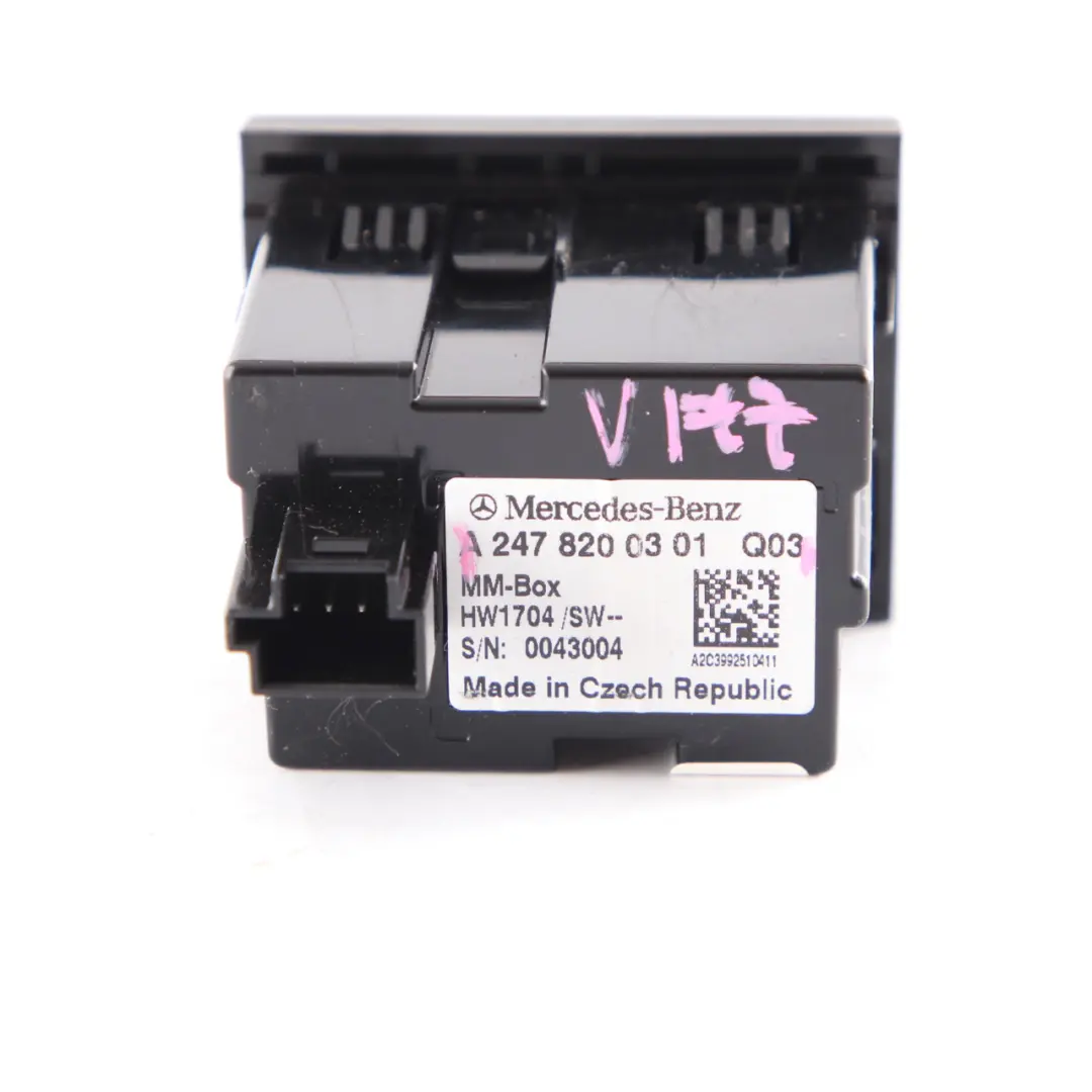 Mercedes W177 W247 USB C Port Socket Plug Control Panel Connector - SKU A2478200301 - Part number A2478200301