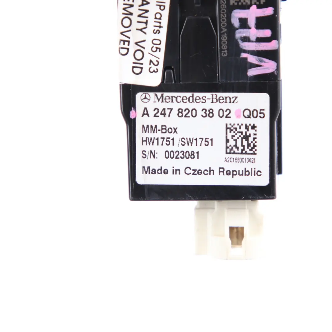 Port USB Multimedia Złącze Moduł MM-BOX do Mercedes W177 W247 o numerze A2478203802 Mercedes W177 W247 Port USB Multimedia Złącze Moduł MM-BOX - SKU A2478203802 - Numer Części A2478203802