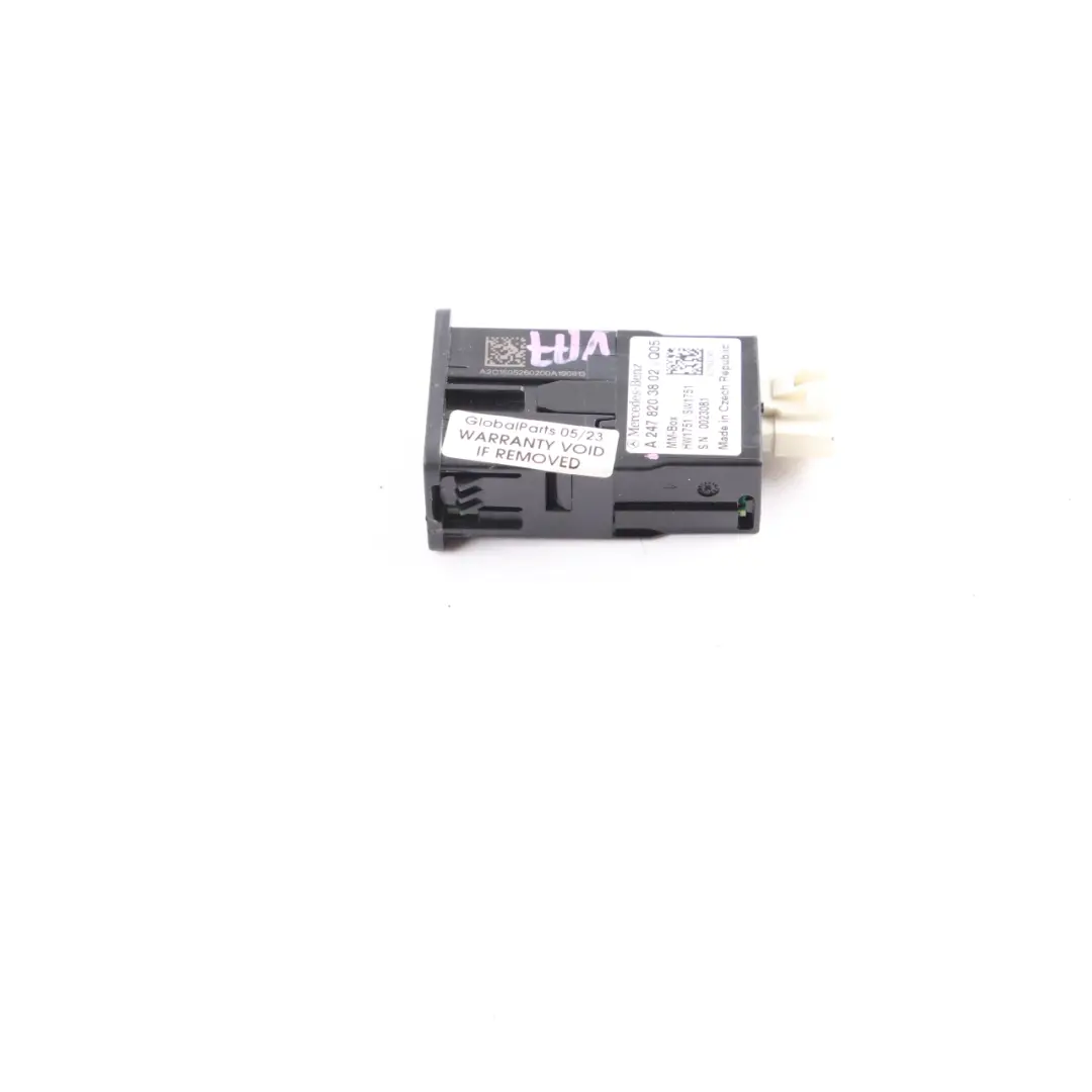 Mercedes W177 W247 Puerto USB Conector Multimedia Unidad MM-BOX - SKU A2478203802 - Número de pieza A2478203802