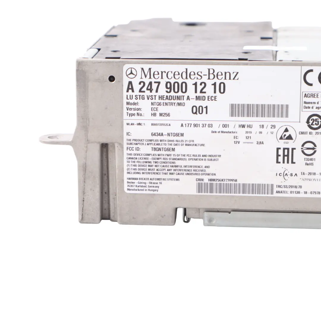 Mercedes W907 Central Multimedia Navi GPS Control Head Unit ECU - SKU A2479001210 - Part number A2479001210
