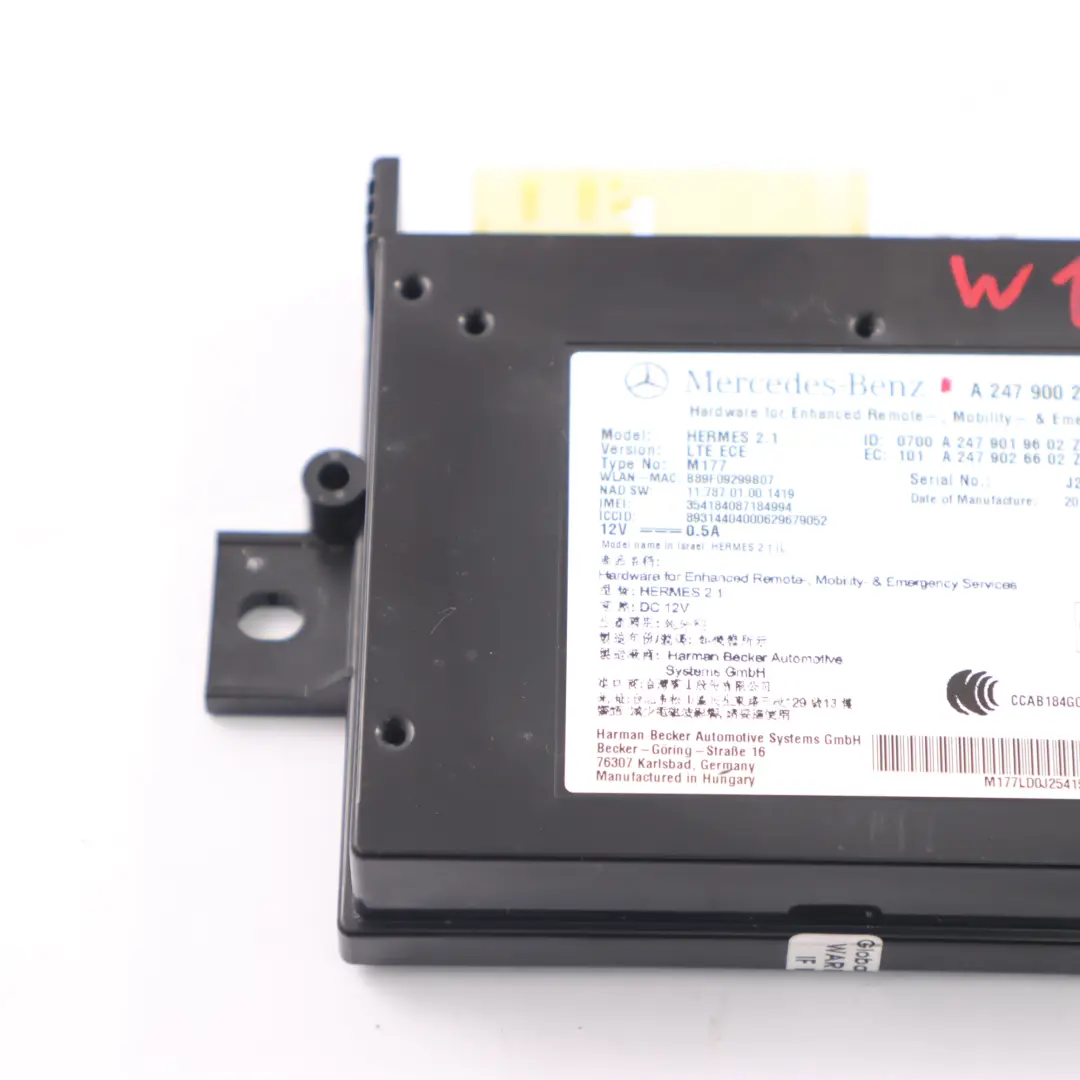  Module de communication Mercedes W177 W247 Hermes LTE Control Unit - SKU A2479002707 - Numéro de pièce A2479002707