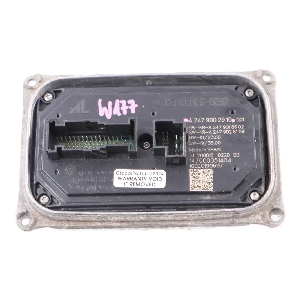 Headlight Module Mercedes W177 W247 LED Ballast Unit Right O/S to with Part number A2479002910 Headlight Module Mercedes W177 W247 LED Ballast Unit Right O/S - SKU A2479002910 - Part number A2479002910