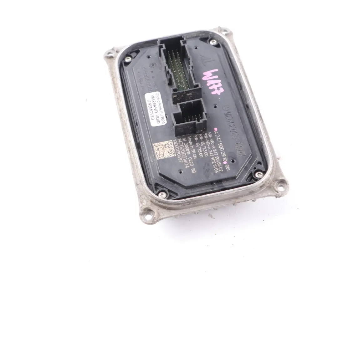 Headlight Module Mercedes W177 W247 LED Ballast Unit Right O/S to with Part number A2479002910 Headlight Module Mercedes W177 W247 LED Ballast Unit Right O/S - SKU A2479002910 - Part number A2479002910