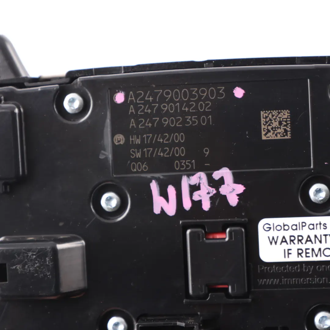 Mercedes W177 Touch Pad Consola Central Panel Interruptores Unidad - SKU A2479003903 - Número de pieza A2479003903
