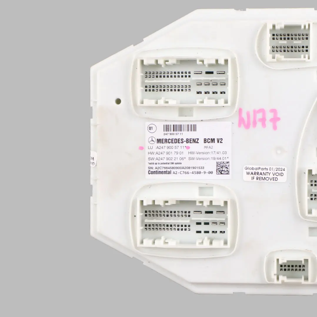 Body Control Module Mercedes C118 W177 W247 BCM Unit ECU to with Part number A2479005711 Body Control Module Mercedes C118 W177 W247 BCM Unit ECU - SKU A2479005711 - Part number A2479005711