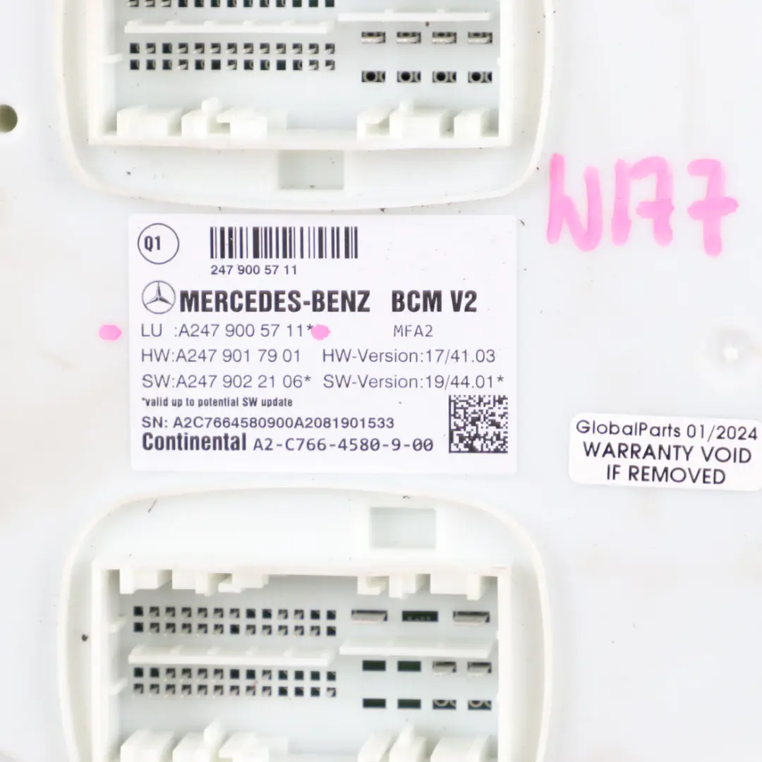 Body Control Module Mercedes C118 W177 W247 BCM Unit ECU to with Part number A2479005711 Body Control Module Mercedes C118 W177 W247 BCM Unit ECU - SKU A2479005711 - Part number A2479005711
