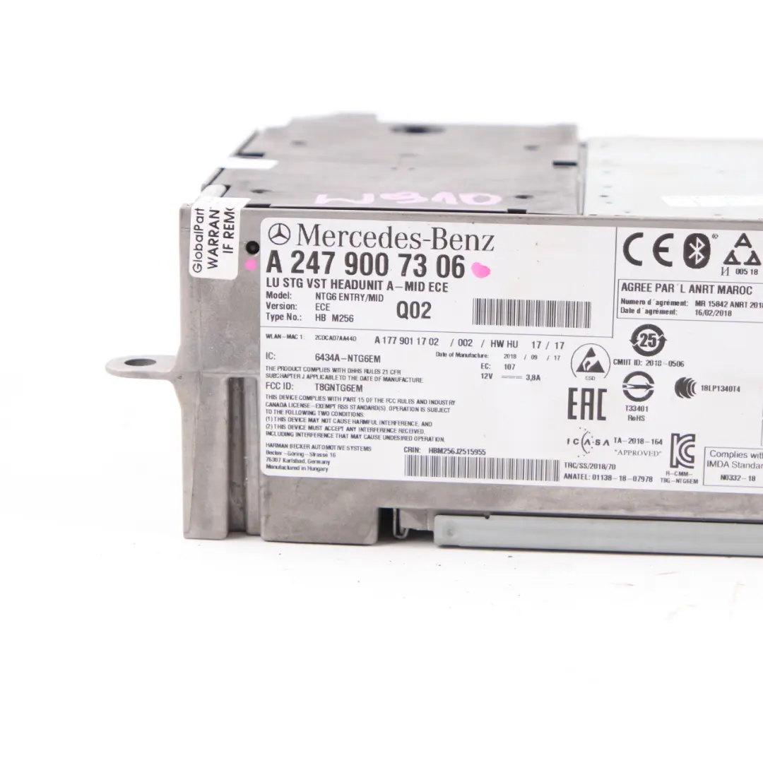 Radio Head Unit Mercedes Sprinter W907 W910 COMAND Navigation to with Part number A2479007306 Radio Head Unit Mercedes Sprinter W907 W910 COMAND Navigation - SKU A2479007306 - Part number A2479007306