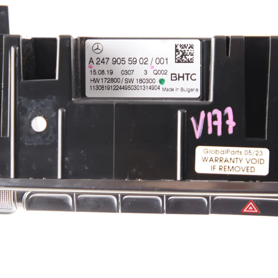 Mercedes W177 Clima Riscaldatore Unità controllo Air Con Pannello Interruttore - SKU A2479055902 - Numero di parte A2479055902