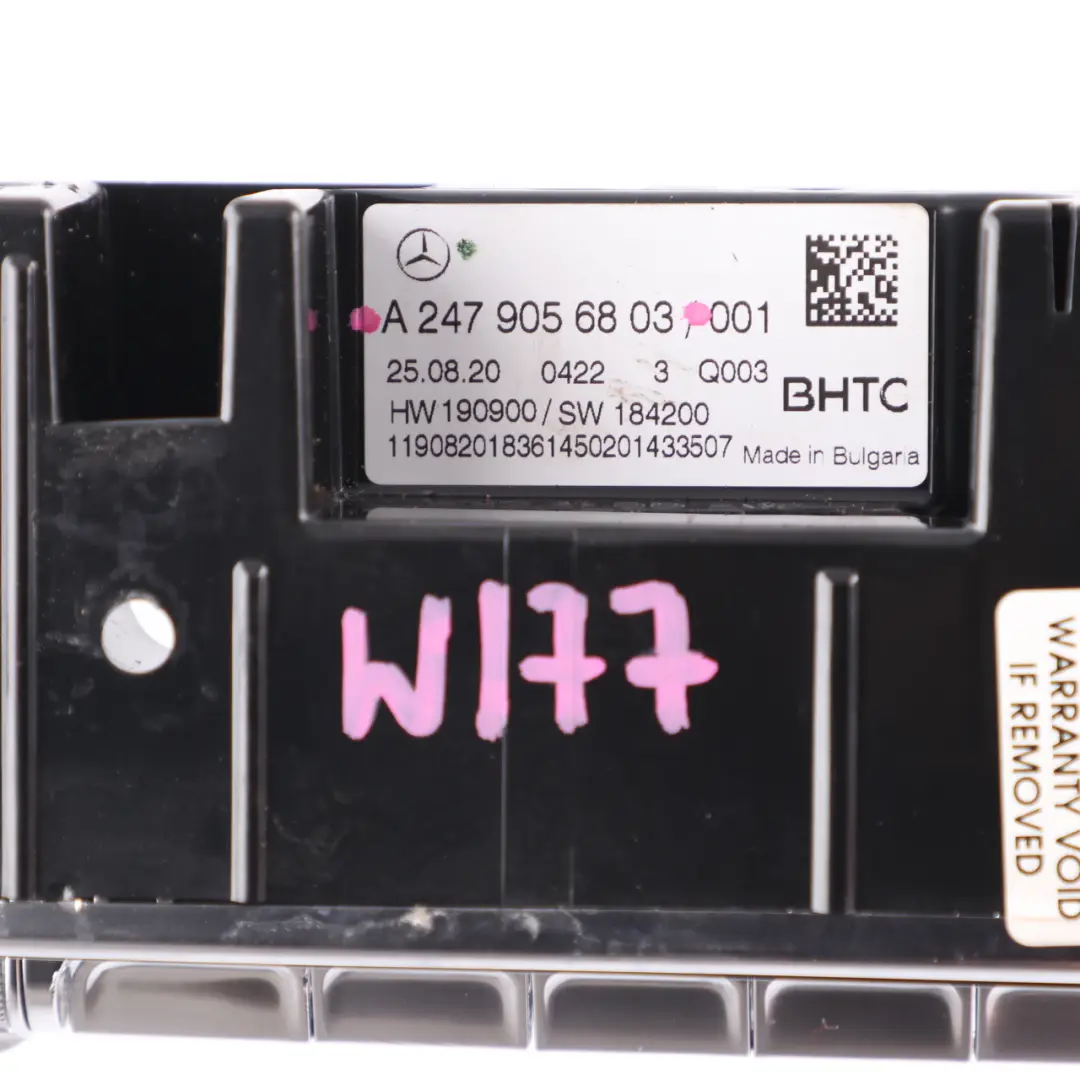 Panneau de Climatisation Unité de Chauffage pour Mercedes W177 à propos du numéro de pièce A2479056803 Mercedes W177 Panneau de Climatisation Unité de Chauffage - SKU A2479056803 - Numéro de pièce A2479056803