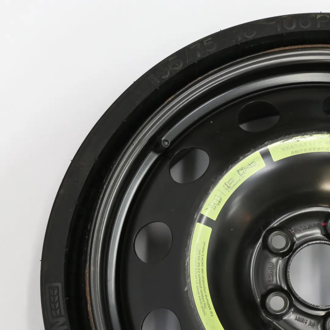 Steel Roue secours compacte acier R18 6,5J Pneu 195/75 pour Mercedes W251 à propos du numéro de pièce A2514000002 Mercedes W251 Steel Roue secours compacte acier R18 6,5J Pneu 195/75 - SKU A2514000002-1 - Numéro de pièce A2514000002