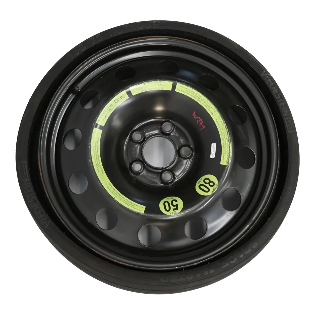 Steel Roue secours compacte acier R18 6,5J Pneu 195/75 pour Mercedes W251 à propos du numéro de pièce A2514000002 Mercedes W251 Steel Roue secours compacte acier R18 6,5J Pneu 195/75 - SKU A2514000002 - Numéro de pièce A2514000002