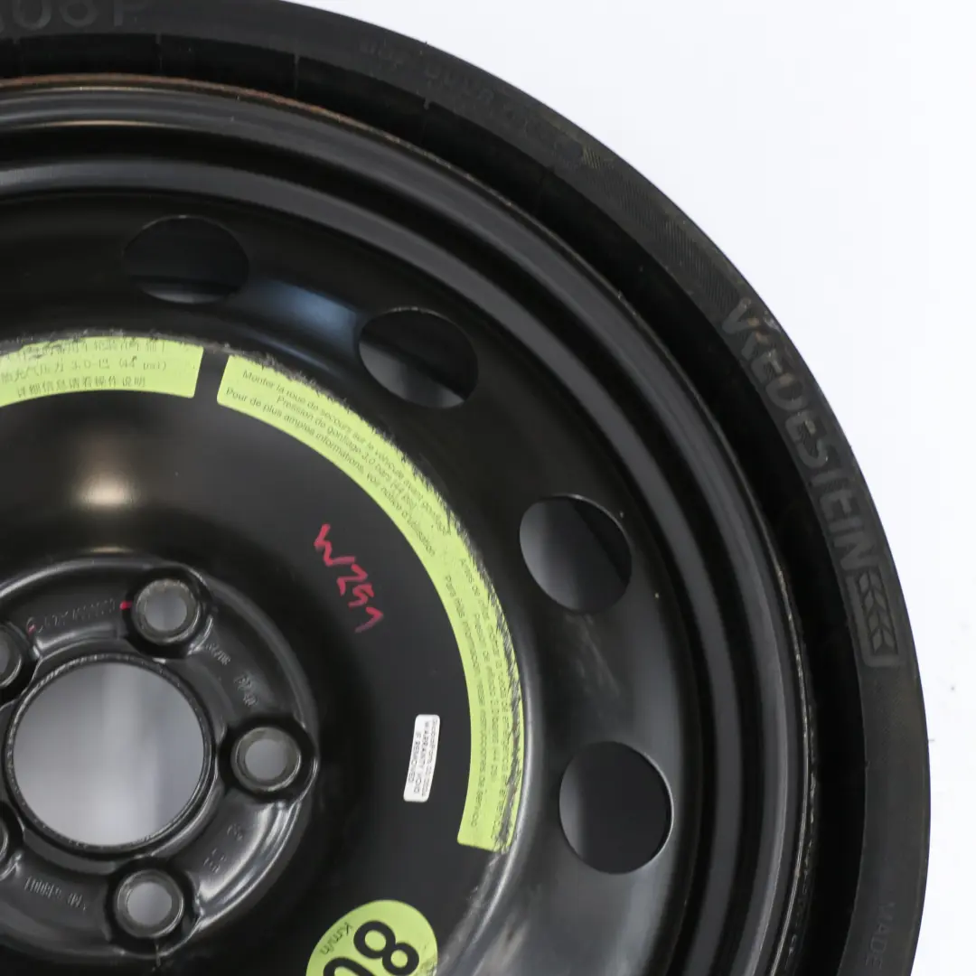 Steel Compact Spare Wheel Steel R18 6,5J Tyre 195/75 to Mercedes W251 with Part number A2514000002 Mercedes W251 Steel Compact Spare Wheel Steel R18 6,5J Tyre 195/75 - SKU A2514000002 - Part number A2514000002