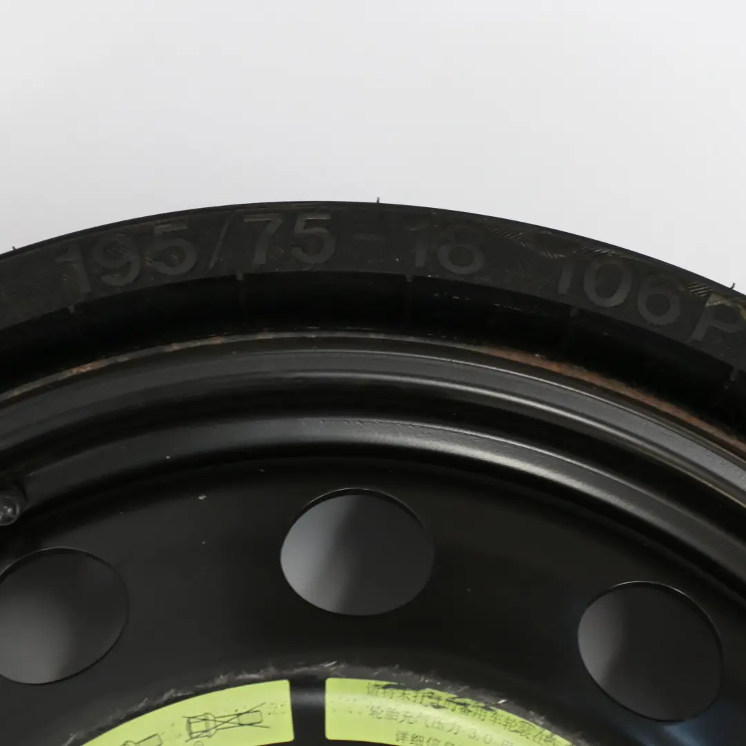 Steel Compact Spare Wheel Steel R18 6,5J Tyre 195/75 to Mercedes W251 with Part number A2514000002 Mercedes W251 Steel Compact Spare Wheel Steel R18 6,5J Tyre 195/75 - SKU A2514000002 - Part number A2514000002