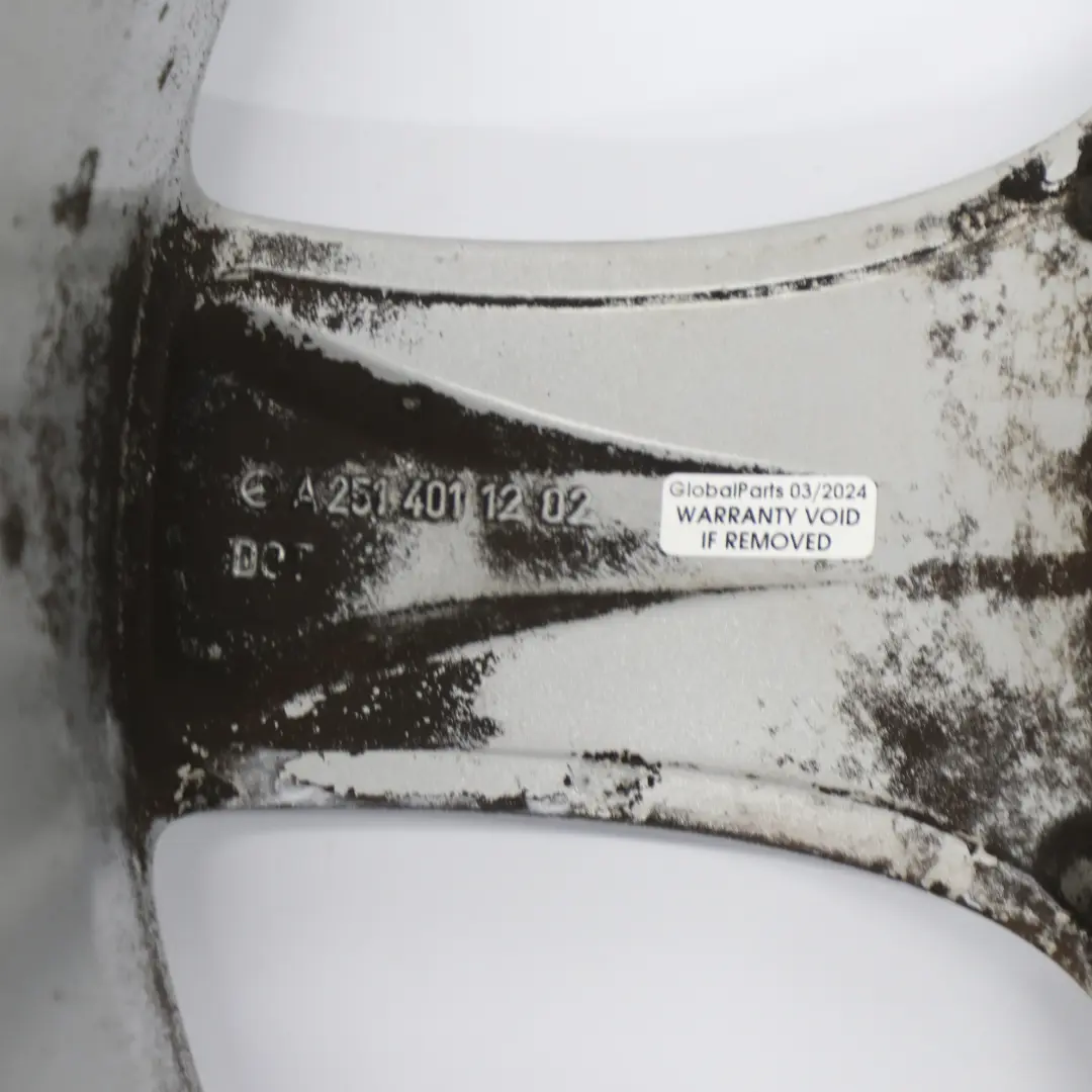 Mercedes W251 Srebrna Felga Aluminiowa 19" 8J ET:67 5 Szprych - SKU A2514011202-2 - Numer Części A2514011202