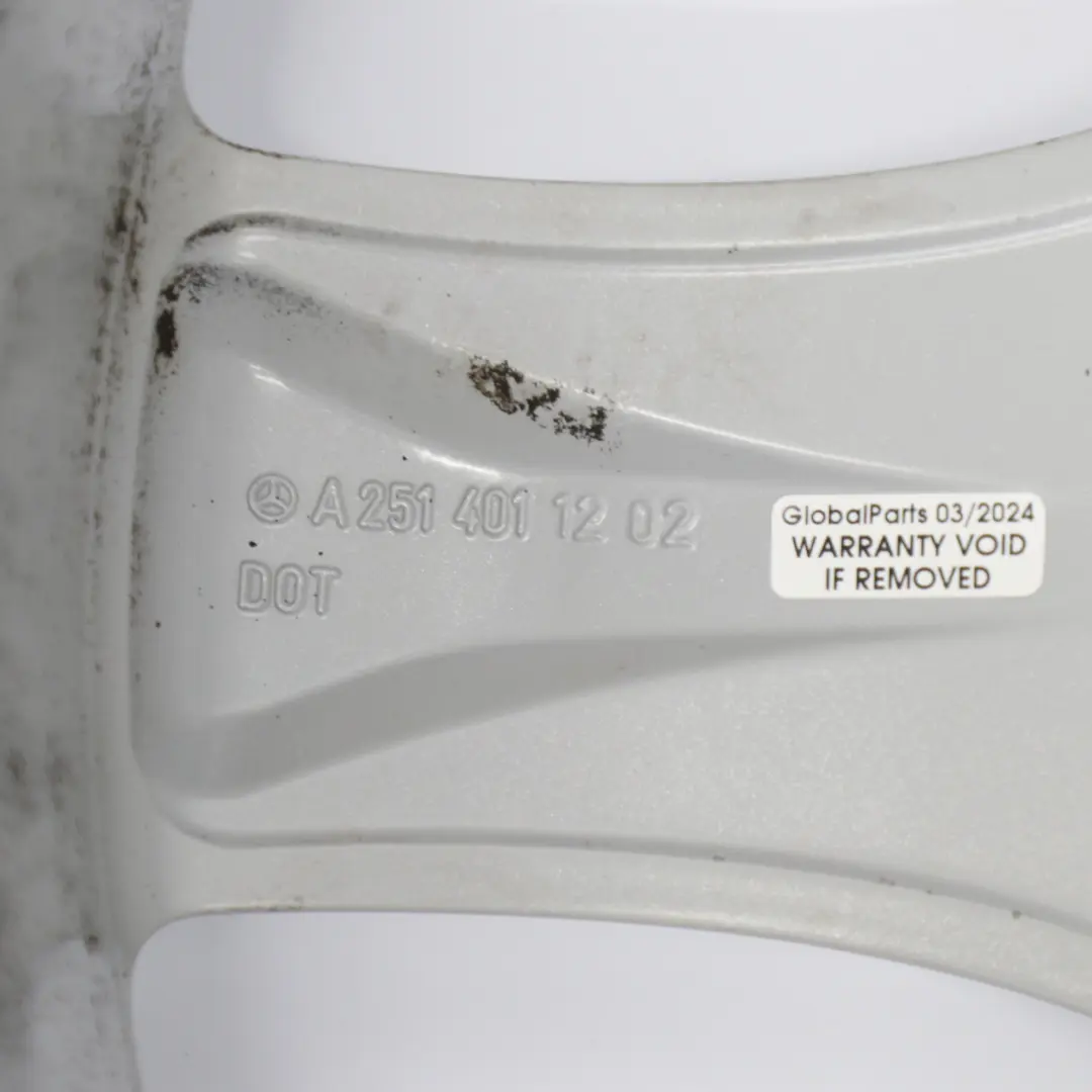 Mercedes W251 Silver Wheel Alloy Rim 19" 8J ET:67 5 Spoke - SKU A2514011202-4 - Part number A2514011202