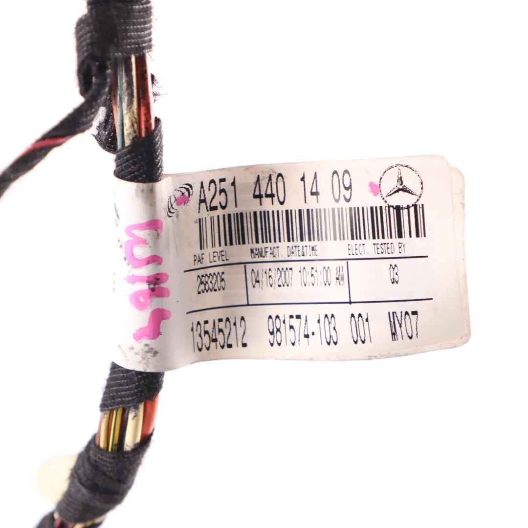 Door Wiring Harness Front Left Right N/O/S Loom to Mercedes ML W164 with Part number A2514401409 Mercedes ML W164 Door Wiring Harness Front Left Right N/O/S Loom - SKU A2514401409 - Part number A2514401409