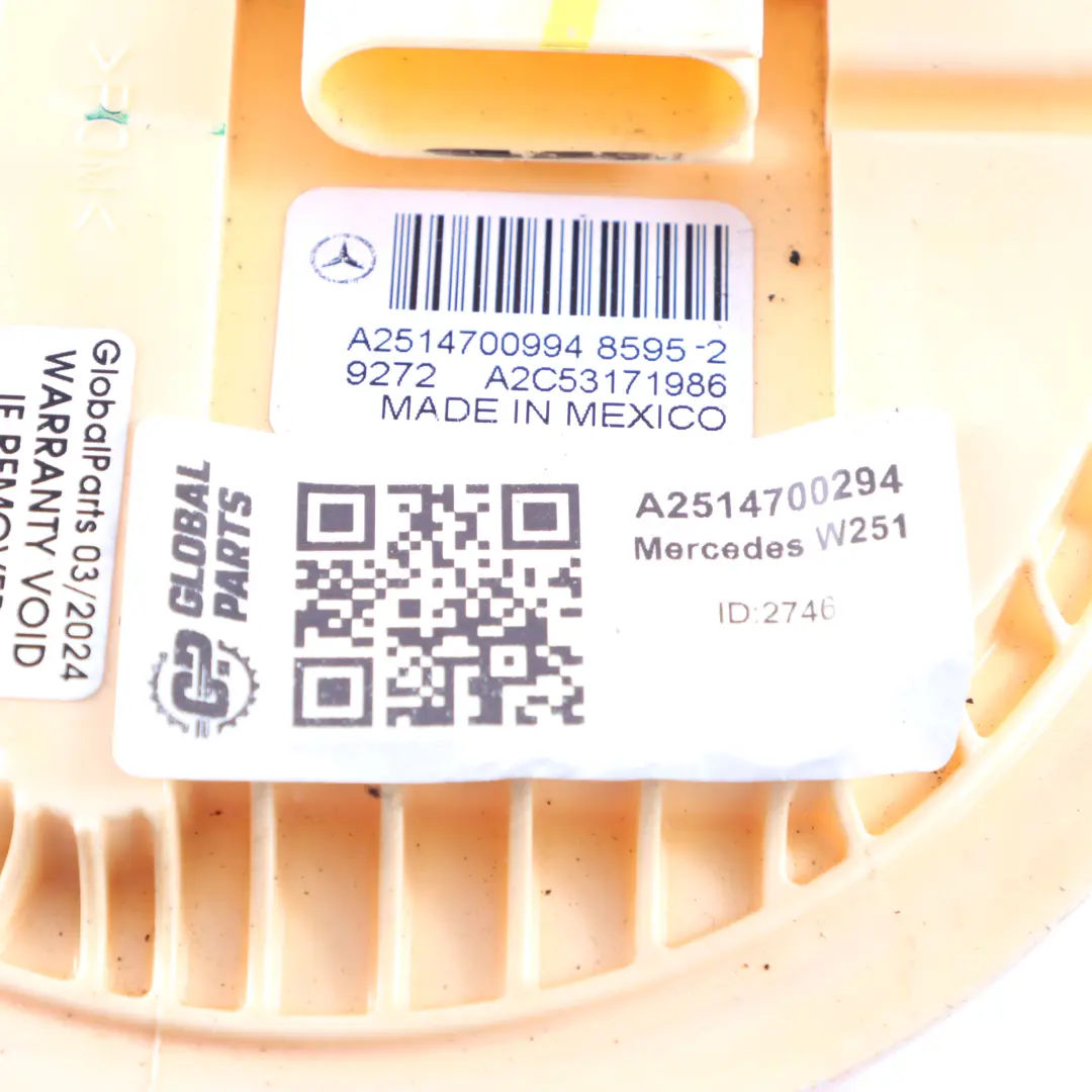Pump Mercedes W251 Diesel OM642 Fuel Tank Pump to Fuel with Part number A2514700294 Fuel Pump Mercedes W251 Diesel OM642 Fuel Tank Pump - SKU A2514700294 - Part number A2514700294