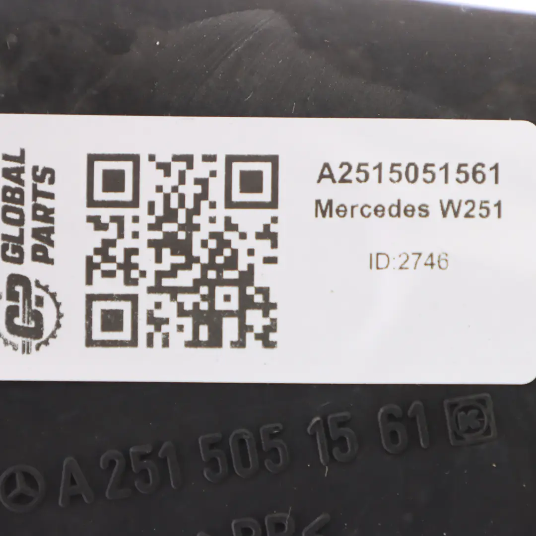 Mercedes W251 V6 OM642 Caja filtro de aire Conducto de entrada trasero izquierdo - SKU A2515051561 - Número de pieza A2515051561