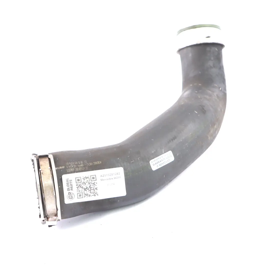 OM642 Intercooler Inlet Hose Turbocharger Line to Mercedes W251 Diesel with Part number A2515281282 Mercedes W251 Diesel OM642 Intercooler Inlet Hose Turbocharger Line - SKU A2515281282 - Part number A2515281282