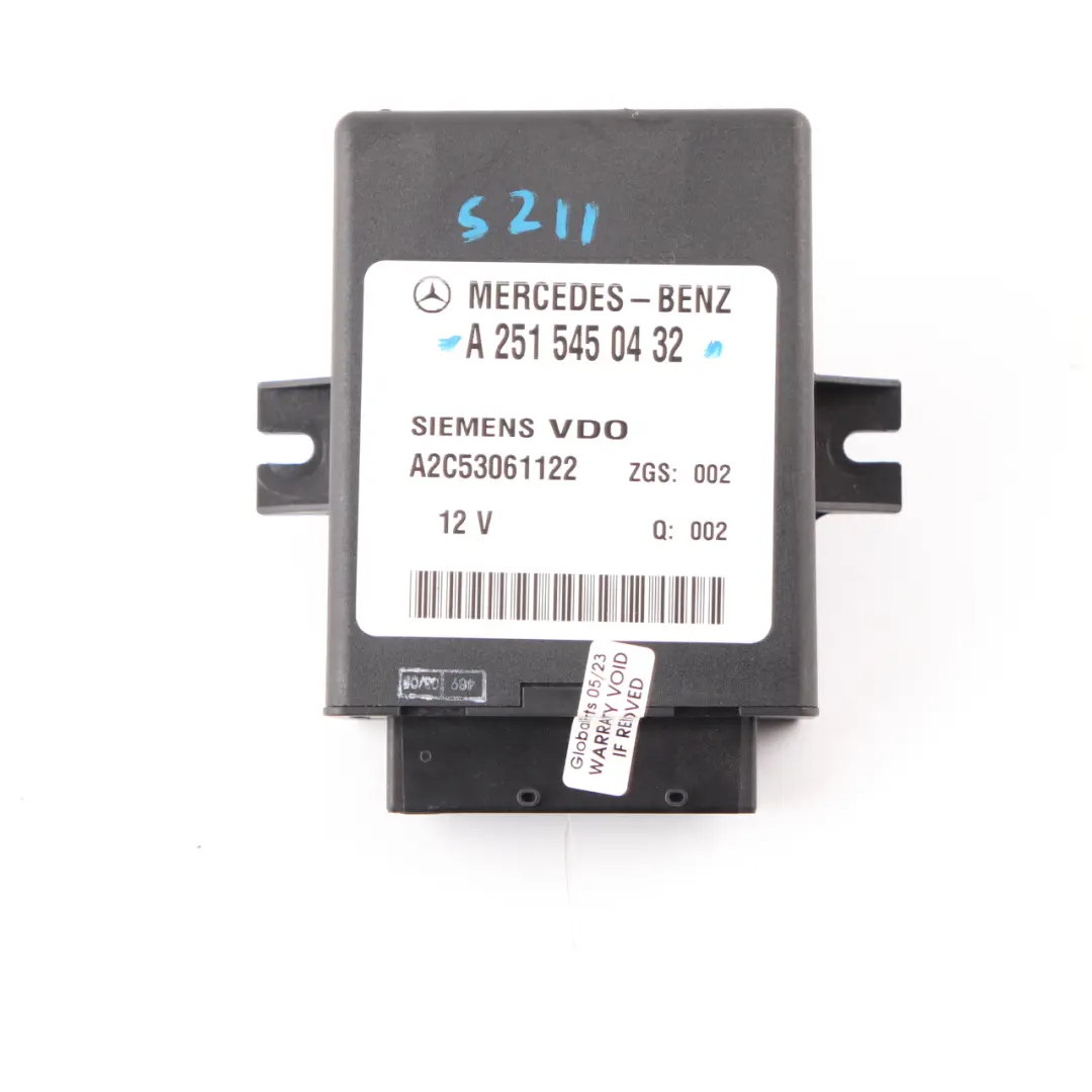 Suspension Module Mercedes S211 W251 Airmatic Control Unit ECU to Air with Part number A2515450432 Air Suspension Module Mercedes S211 W251 Airmatic Control Unit ECU - SKU A2515450432 - Part number A2515450432