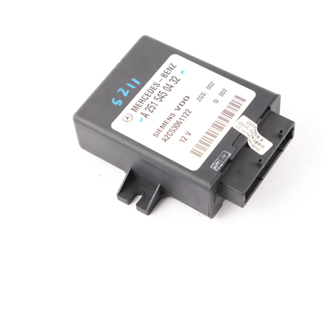 Suspension Module Mercedes S211 W251 Airmatic Control Unit ECU to Air with Part number A2515450432 Air Suspension Module Mercedes S211 W251 Airmatic Control Unit ECU - SKU A2515450432 - Part number A2515450432