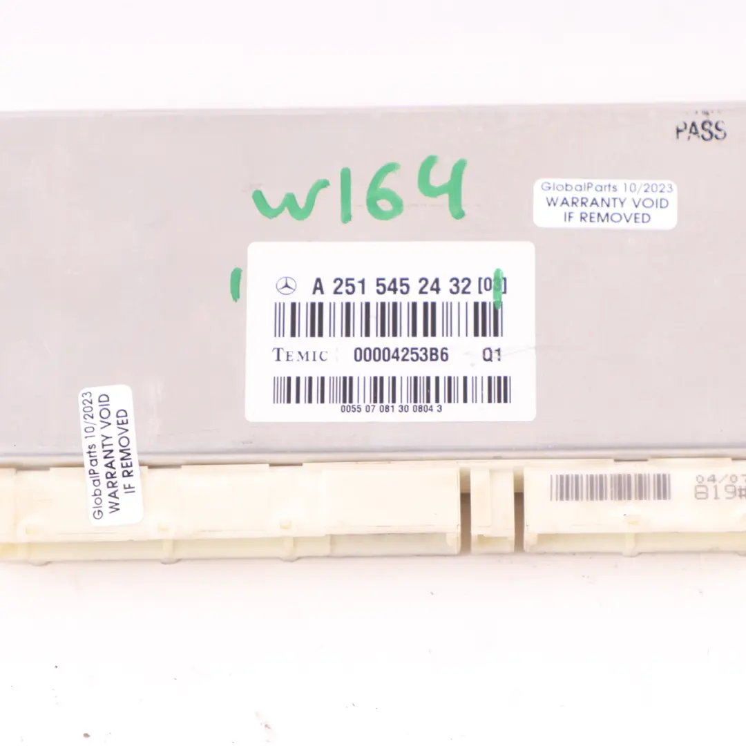 Suspension Level Control Unit Module Airmatic to Mercedes W164 Air with Part number A2515452432 Mercedes W164 Air Suspension Level Control Unit Module Airmatic - SKU A2515452432 - Part number A2515452432