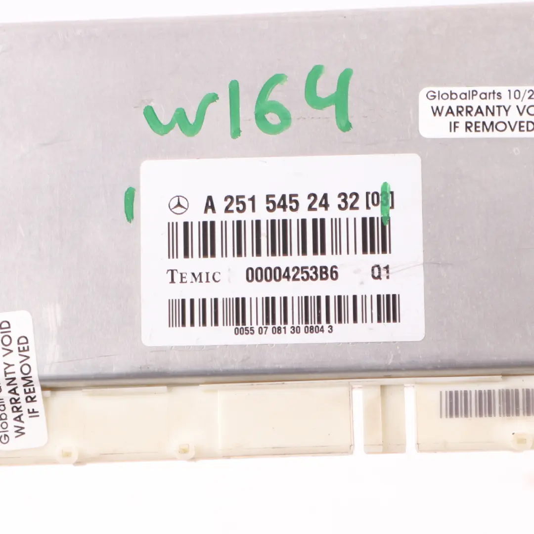 Suspension Level Control Unit Module Airmatic to Mercedes W164 Air with Part number A2515452432 Mercedes W164 Air Suspension Level Control Unit Module Airmatic - SKU A2515452432 - Part number A2515452432