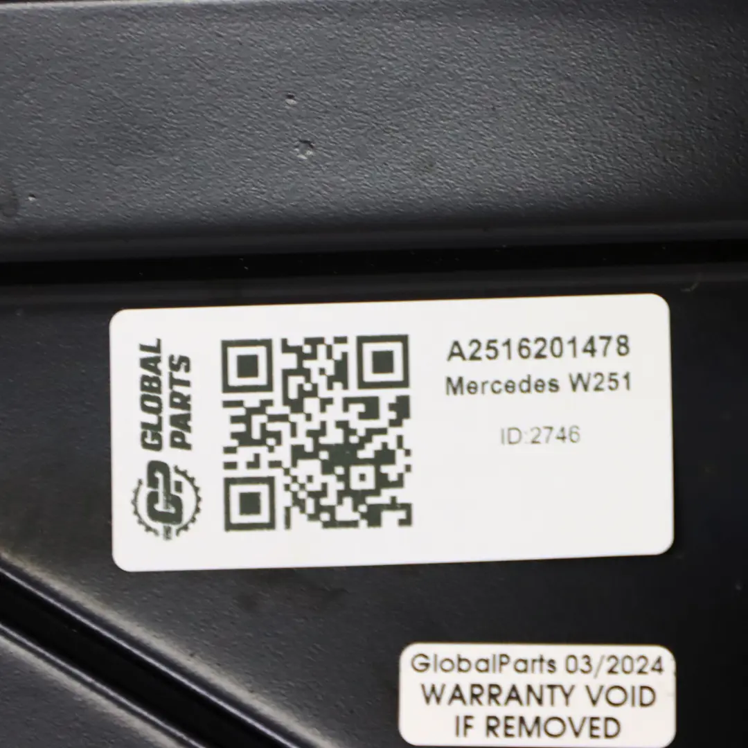 Mercedes W251 Engine Heat Shield Heat Insulation Covering Panel - SKU A2516201478 - Part number A2516201478