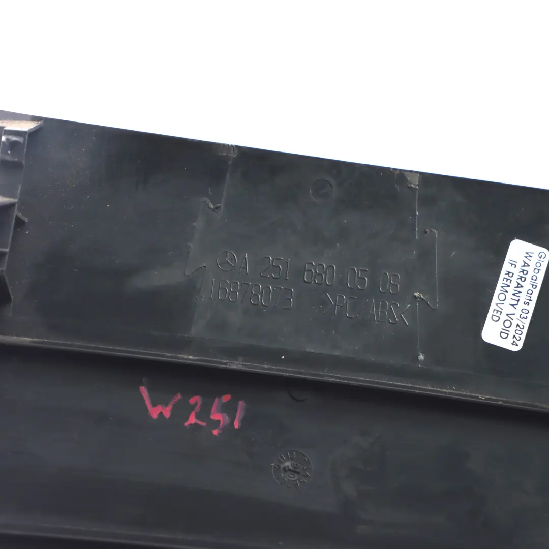 Mercedes W251 Console Centrale Coprire Pannello Posteriore Nero - SKU A2516800508 - Numero di parte A2516800508