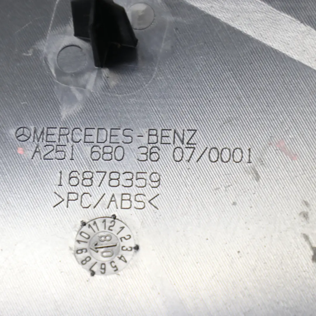 Mercedes W251 Console centrale garniture intérieure droite noir - SKU A2516803607 - Numéro de pièce a2516803607