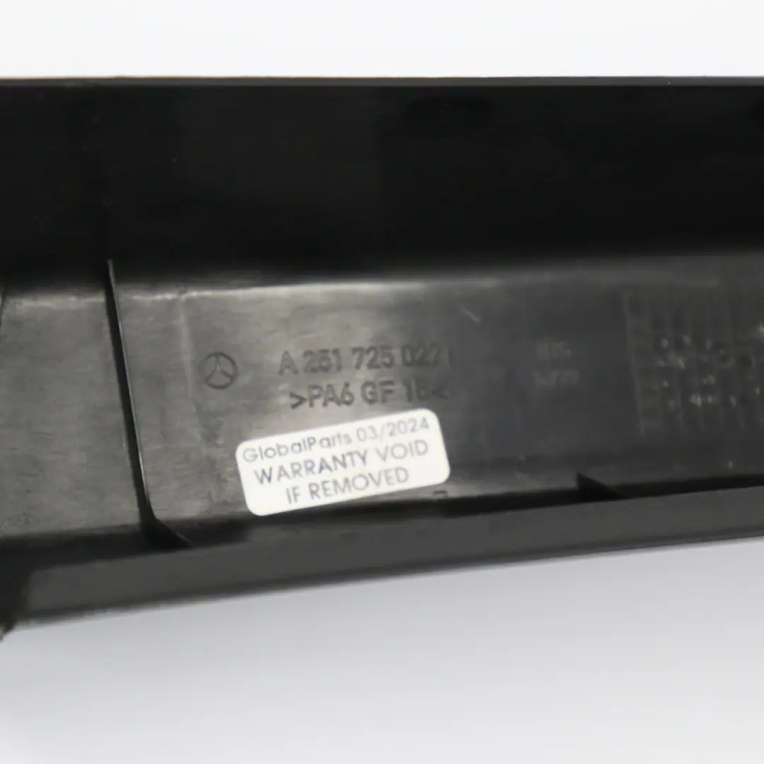 Front Door Right O/S Window Frame Trim Black to Mercedes W251 with Part number A2517250271 Mercedes W251 Front Door Right O/S Window Frame Trim Black - SKU A2517250271 - Part number A2517250271