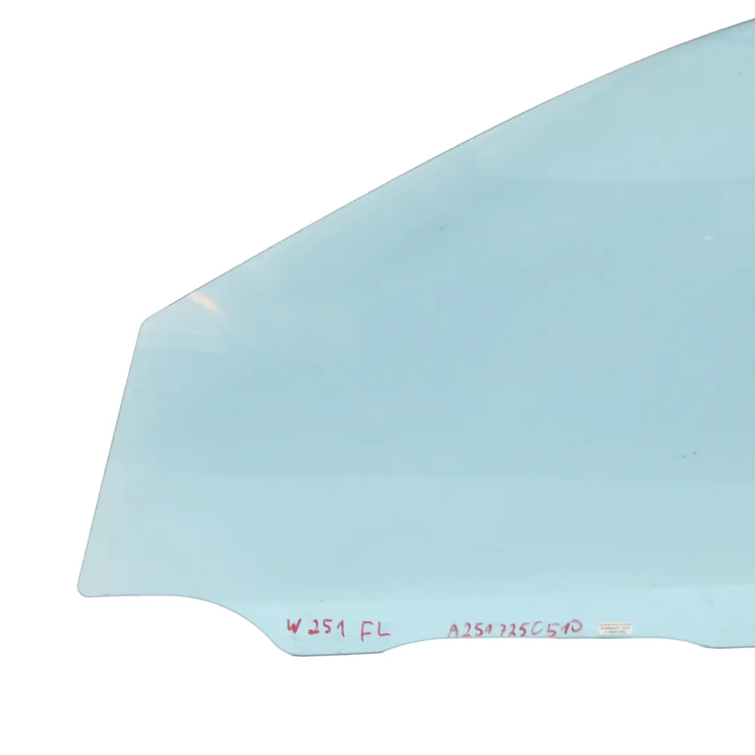 Türfenster Glas vorne links für Mercedes W251 mit Teilenummer A2517250510 Mercedes W251 Türfenster Glas vorne links - SKU A2517250510 - Teilenummer A2517250510