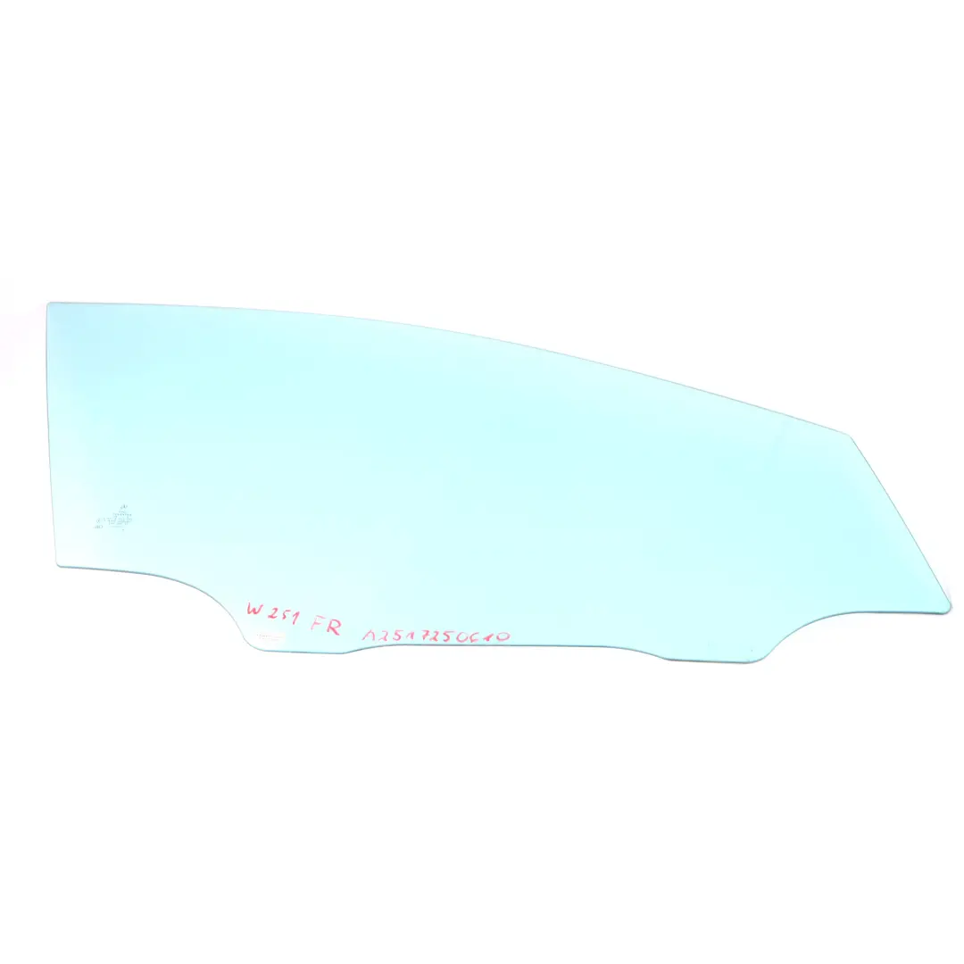Mercedes W251 Window Glass Front Right Door O/S Blue Glazing AS2 - SKU A2517250610 - Part number A2517250610
