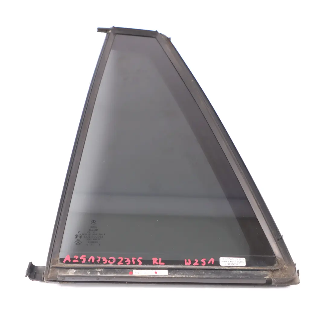 Window Glass Rear Left Door N/S Tinted Glazing AS3 to Mercedes W251 with Part number A2517302355 Mercedes W251 Window Glass Rear Left Door N/S Tinted Glazing AS3 - SKU A2517302355 - Part number A2517302355