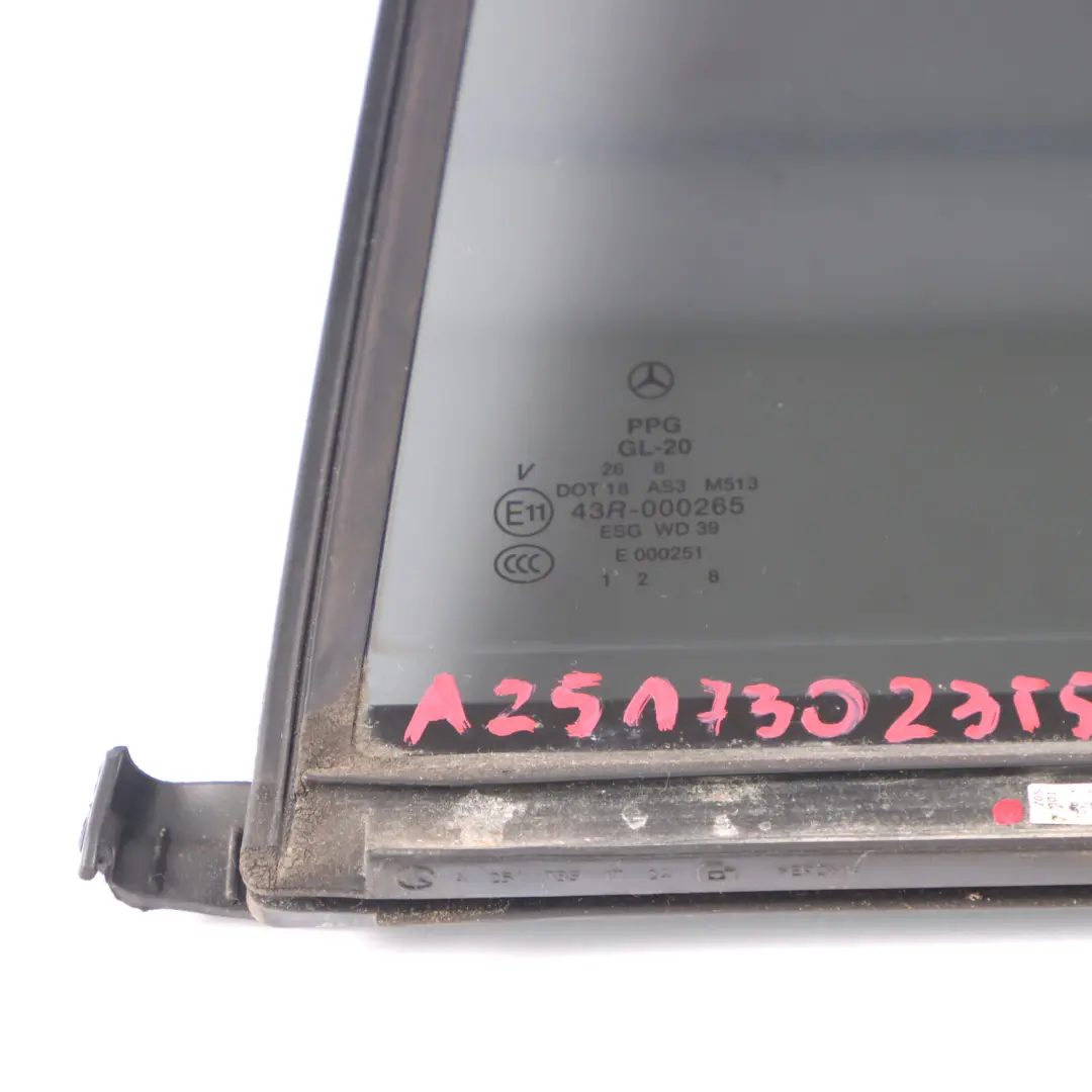 Window Glass Rear Left Door N/S Tinted Glazing AS3 to Mercedes W251 with Part number A2517302355 Mercedes W251 Window Glass Rear Left Door N/S Tinted Glazing AS3 - SKU A2517302355 - Part number A2517302355